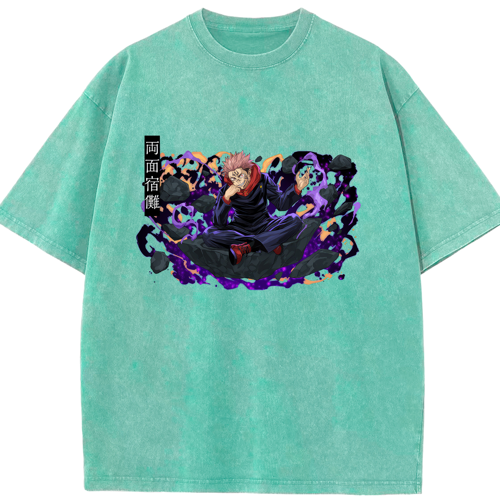 （画像用） 呪術廻戦 Jujutsu Kaisen 綿100% ヴィンテージ風 半袖Tシャツ（フロントプリント）